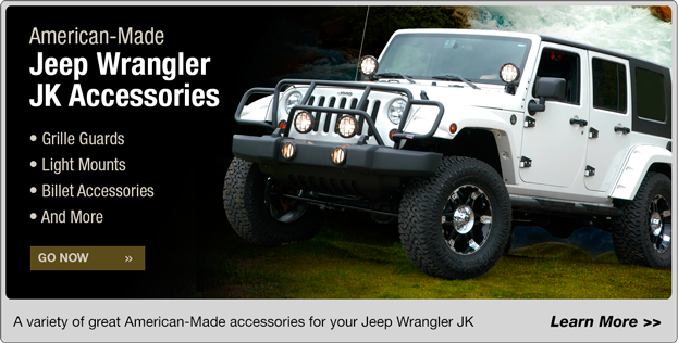 American-Made Jeep Wrangler JK Accessories: Grille Guards, Light Mounts, Billet Accessories, and More